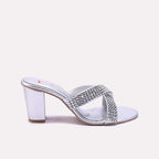 Silver Bridal Heel Slippers 0421334