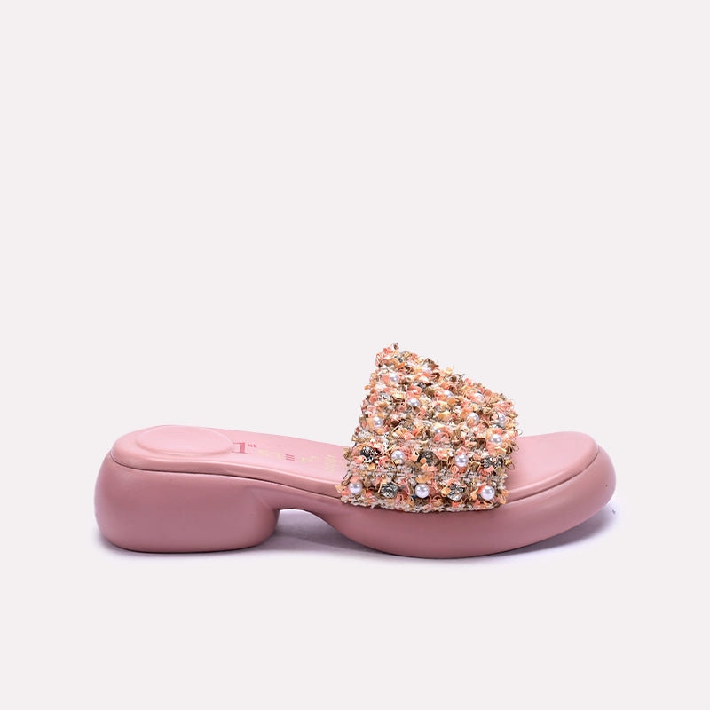 Peach Chunky Casual Slippers 0412901