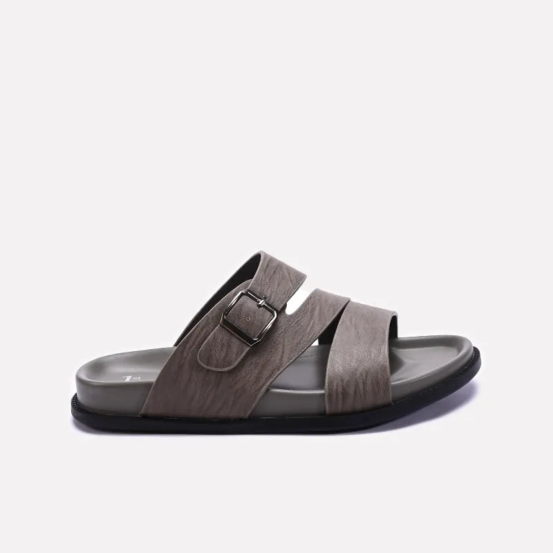 Mens Gray Casual Slippers