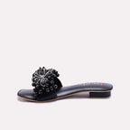 Black Fancy Flat Slippers 0413171