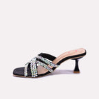 Black Pointed Heel Slippers 0412718