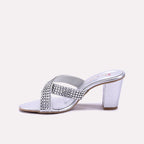Silver Bridal Heel Slippers 0421334