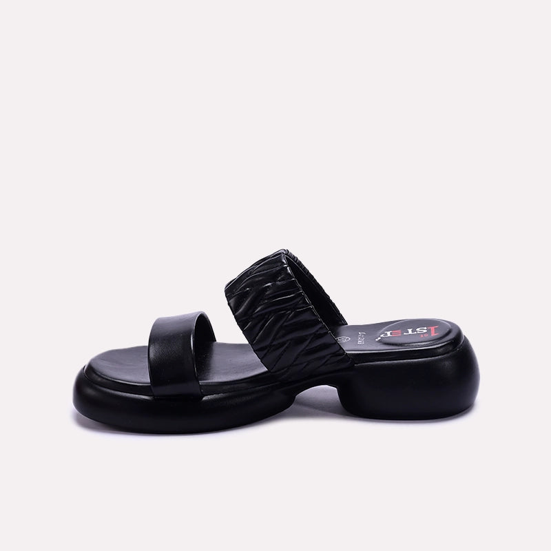 Black Chunky Casual Slippers 0412899