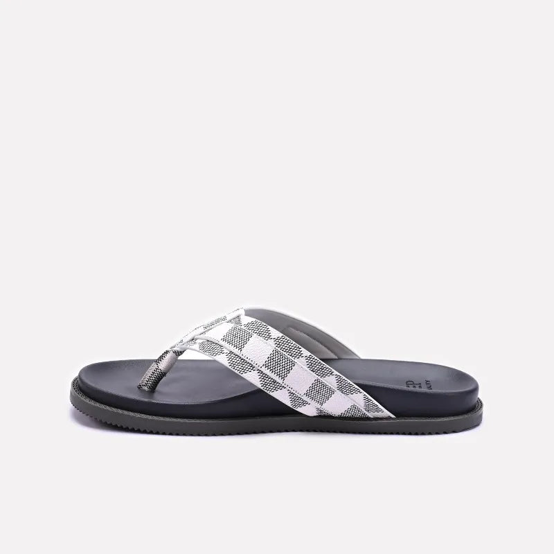White Comfy Flip Flops Mens 0151126