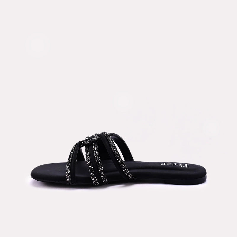 Black Womens Fancy Slippers 0412944