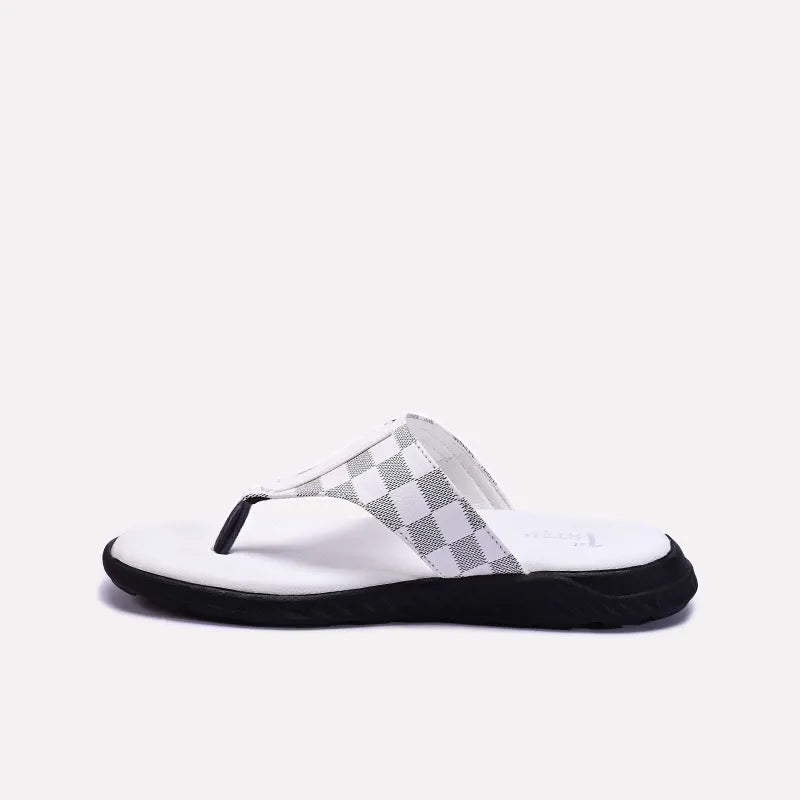 White Comfy Flip Flops for men