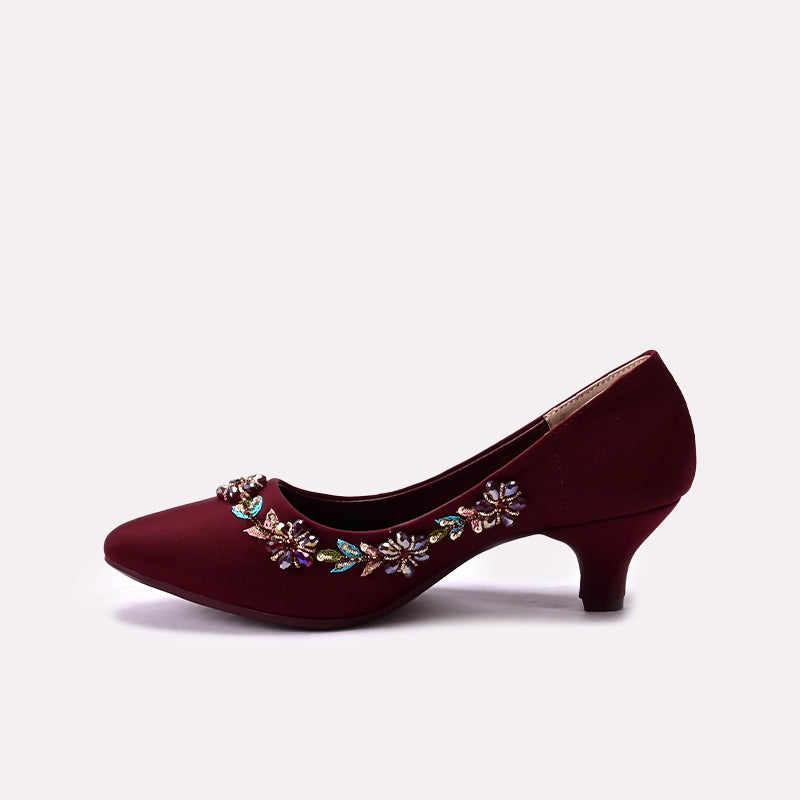 Bridal Court Shoes Maroon 0450057
