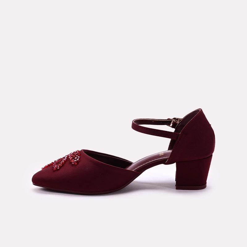 Bridal Court Shoes Maroon 0450051