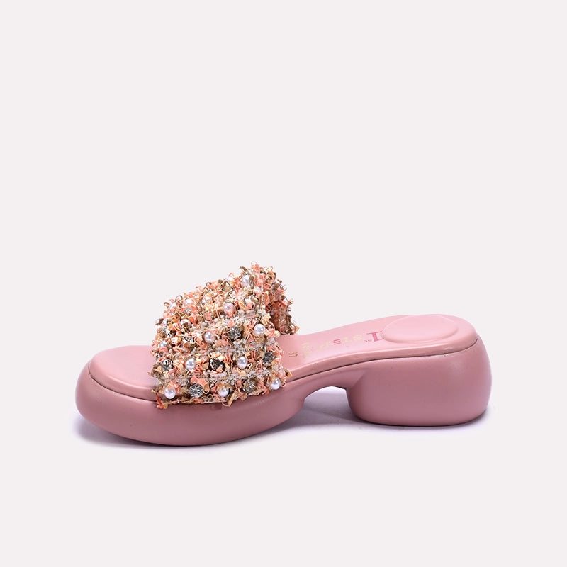 Peach Chunky Casual Slippers 0412901