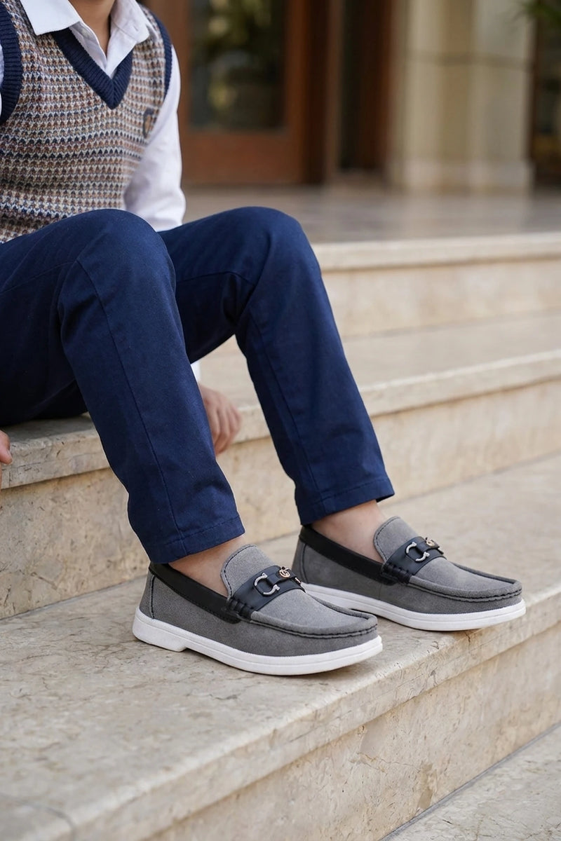 Boy Loafer Shoes Gray 0610574