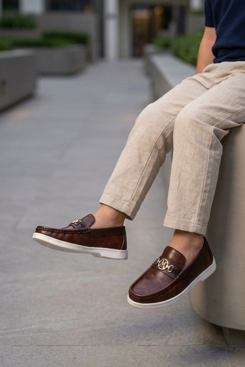 Boy Loafer Shoes Maroon 0610579