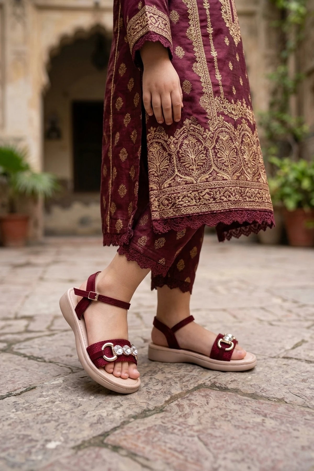 Girl Casual Sandal Maroon 0721181