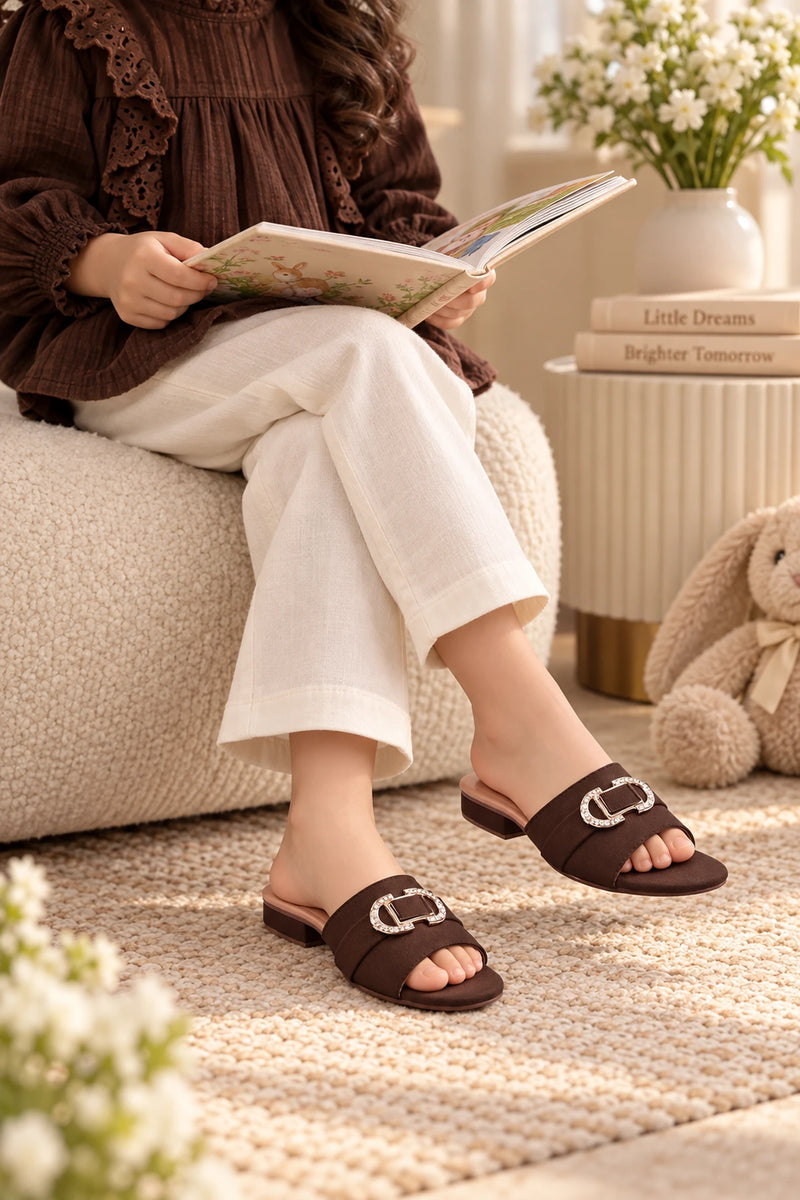Girl Casual Slipper Brown 0730390