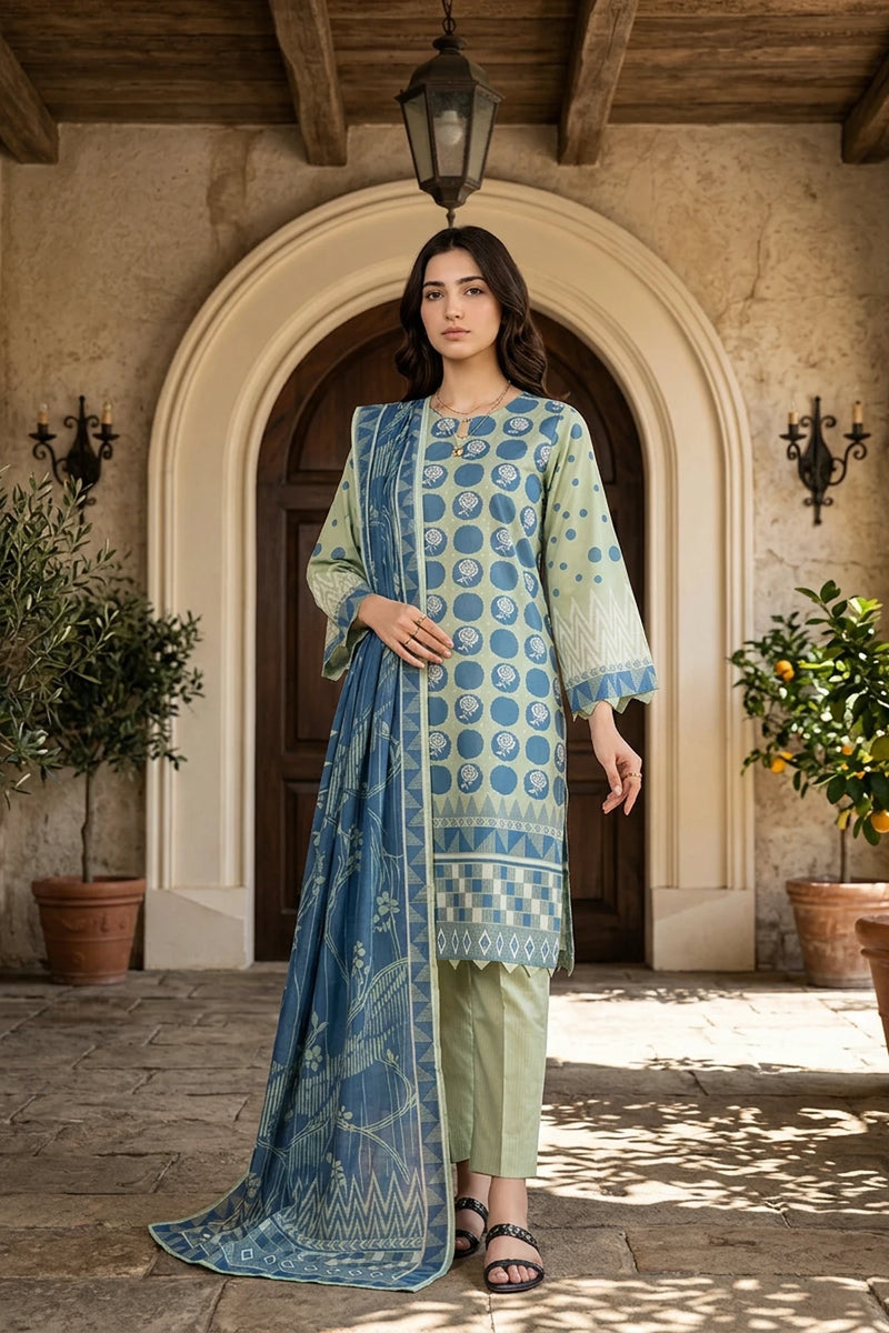 Barirah - 3 Piece Stitched Lawn Suit 15D0104