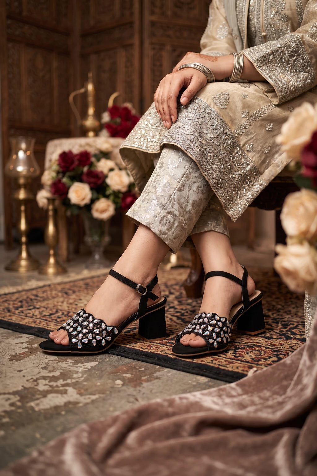 Black Bridal Sandals 0421300