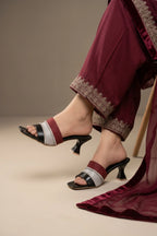 Black Fancy Heel Slippers 0413081