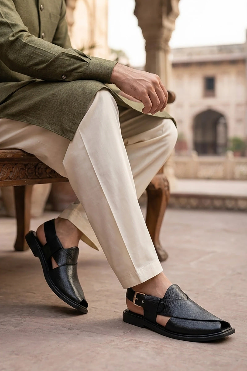 Black Kaptan Peshawari Sandal 0141075