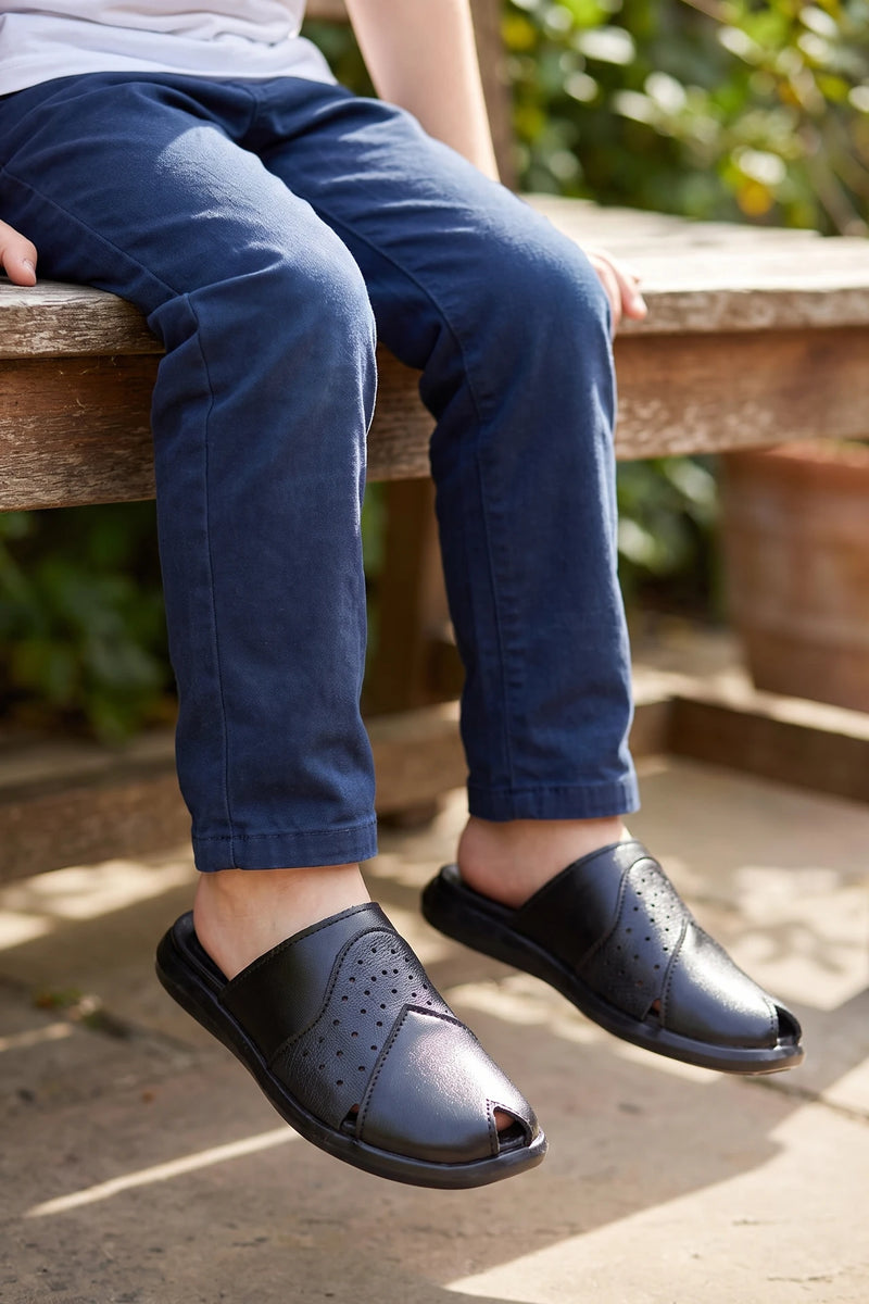 Black Kids Formal Slippers 0630250