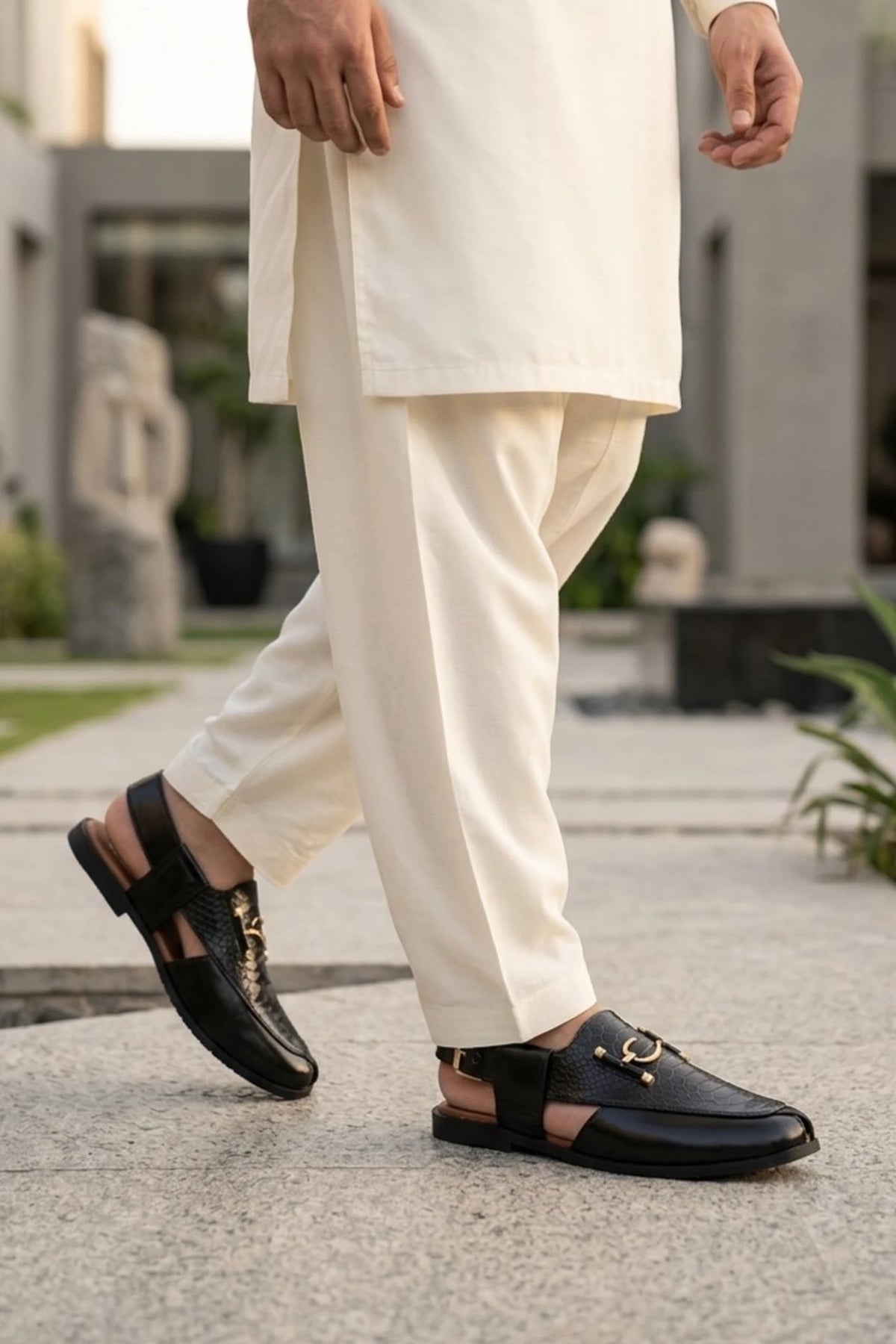 Black Mens Peshawari Sandals 0141130