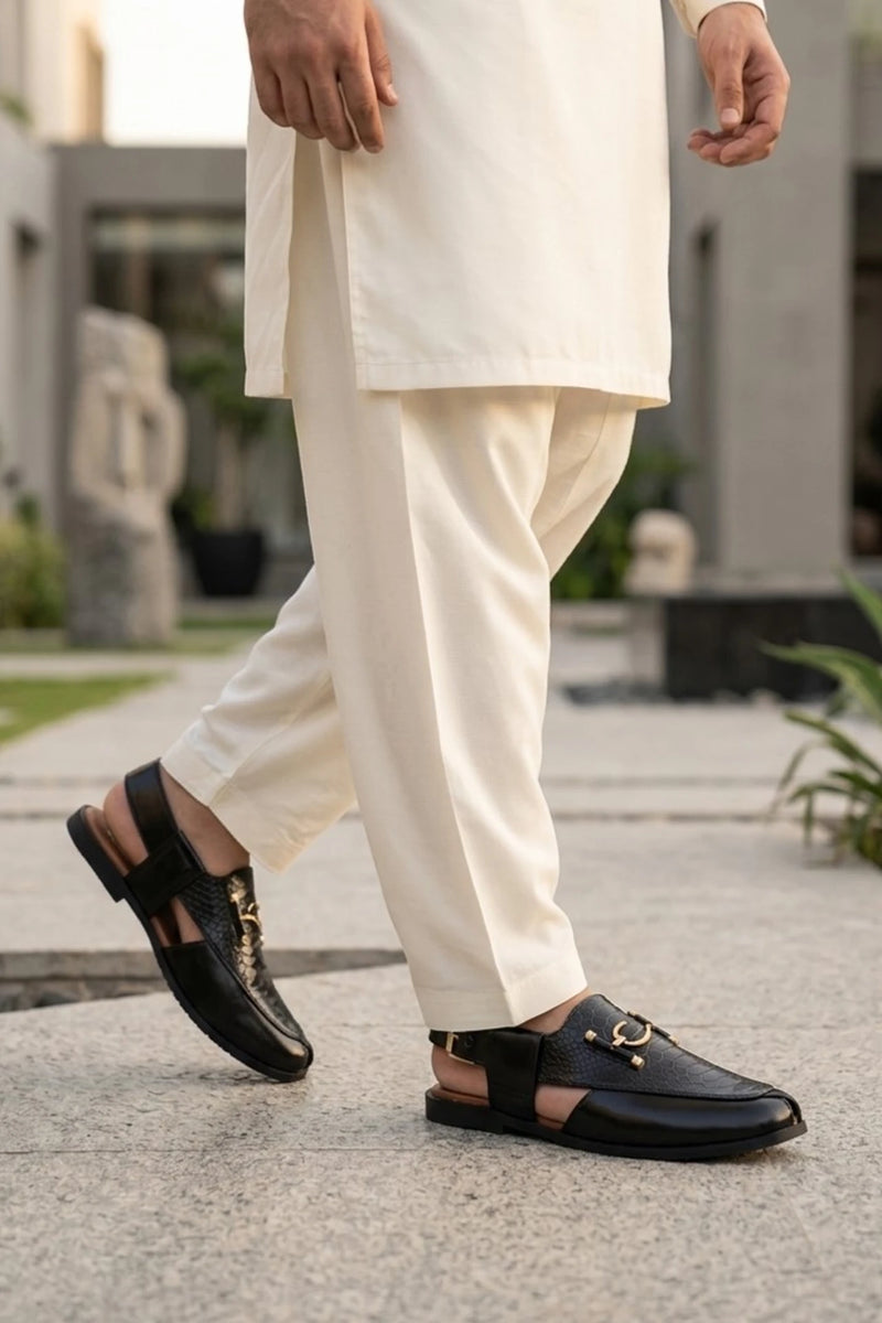 Black Mens Peshawari Sandals 0141130