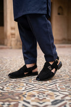 Black Velvet Peshawari Chappals 0141154