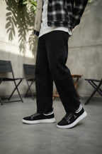 Black Walking Sneakers For Men 0120546