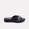 Womens Black Comfy Casual Slippers