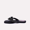 Black Fancy Flat Slippers for Women