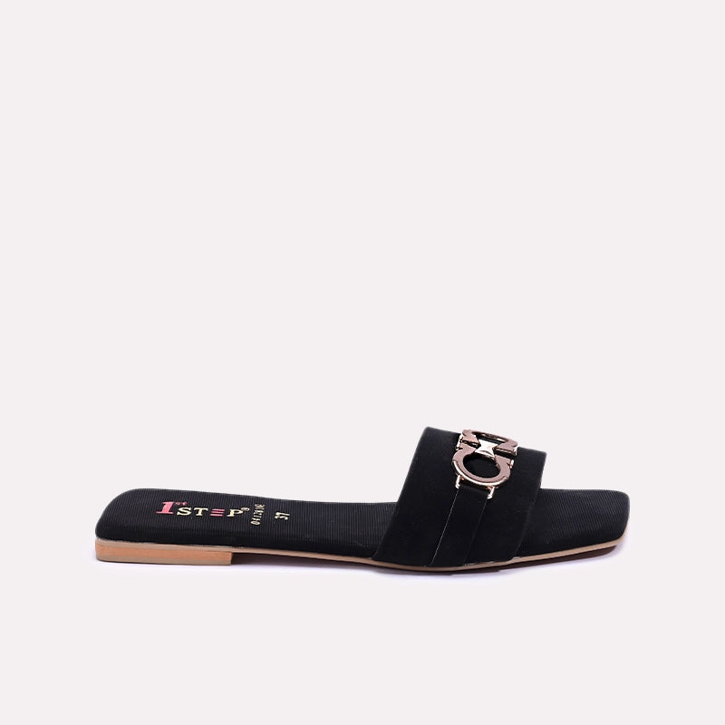 Black Flat Casual Slippers 0412816