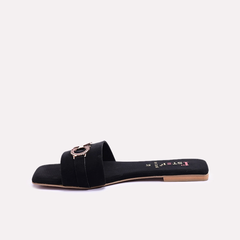 Black Flat Casual Slippers 0412816