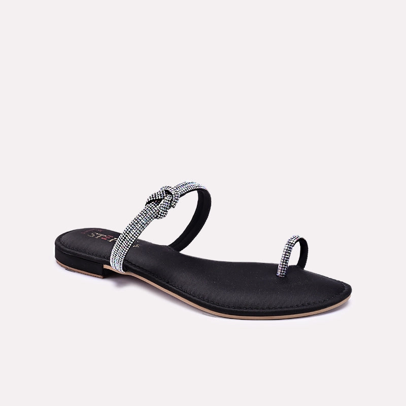 Black Flat Fancy Slippers 0412872