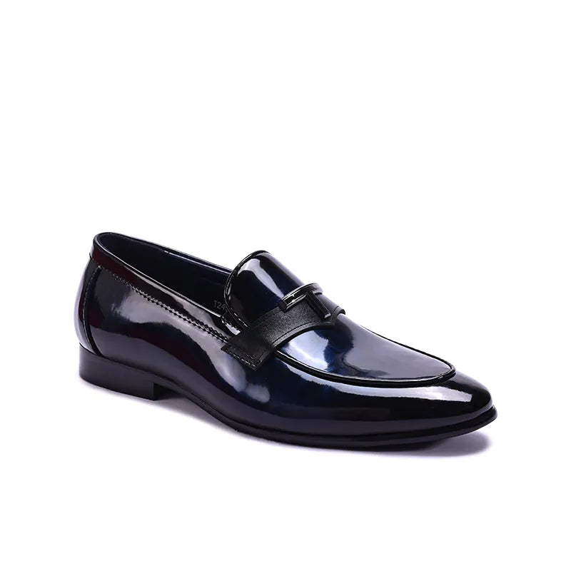Black Glossy Slip On Dress Shoes 0111269