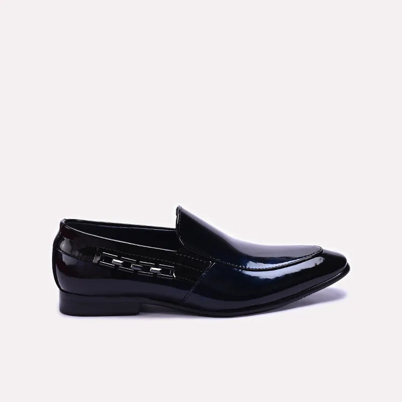 Black Glossy Slip On Dress Shoes 0111272