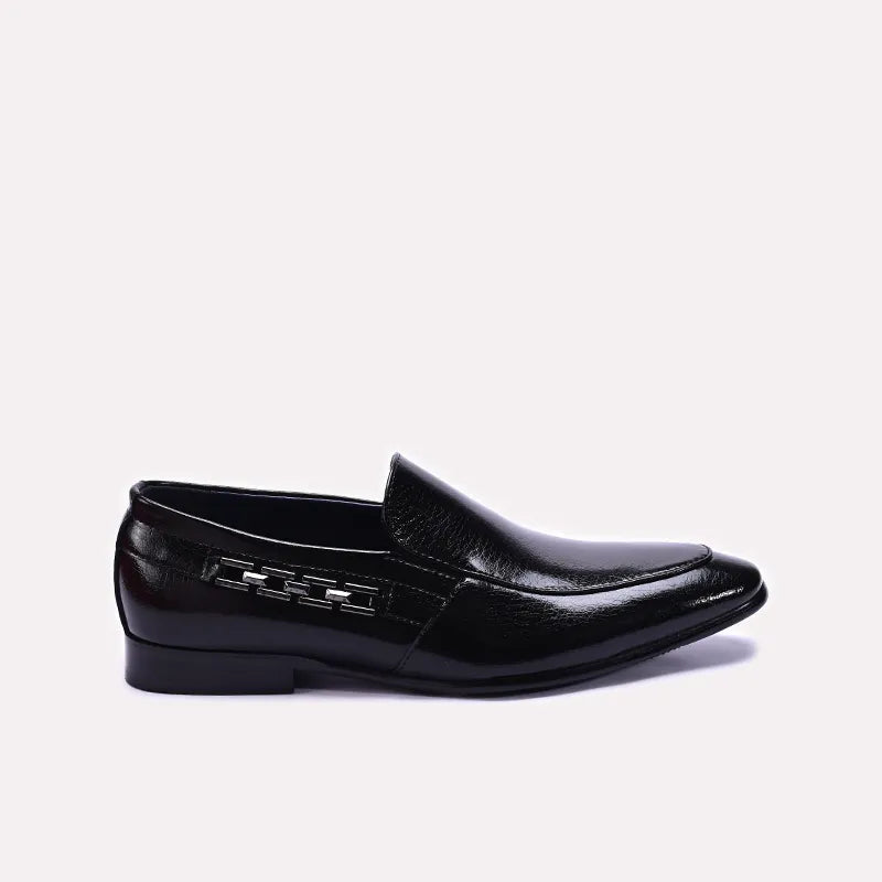 Black Glossy Slip On Shoes 0111271