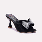 Black Pointed Heel Bridal Slippers 0412763