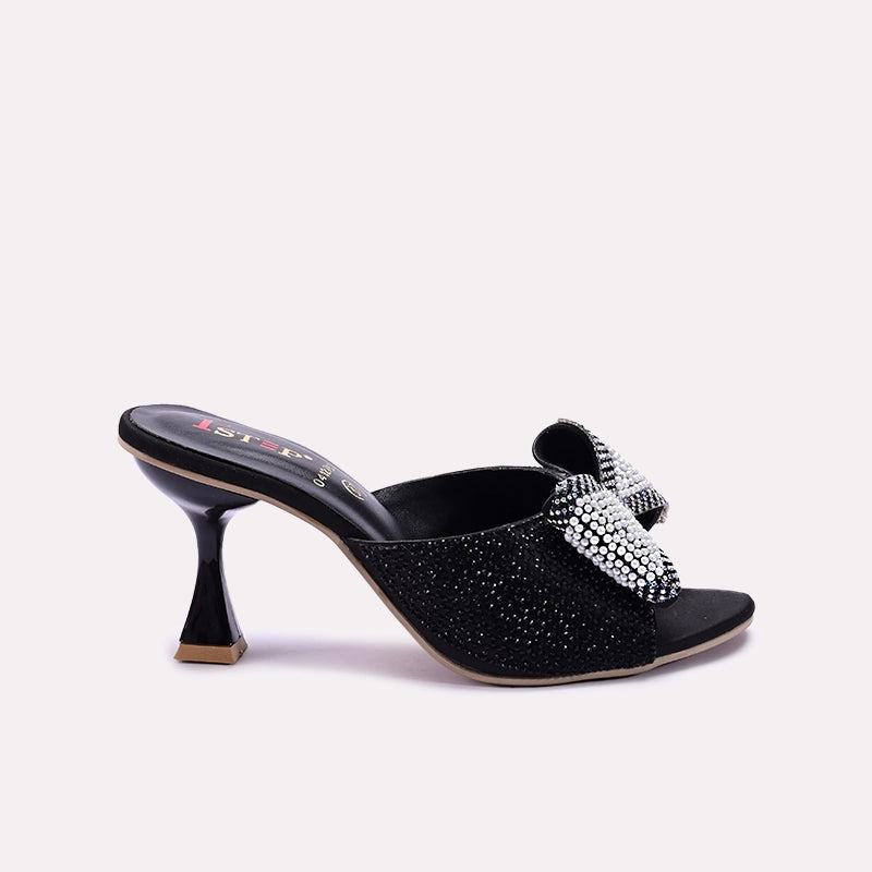 Black Pointed Heel Bridal Slippers 0412763