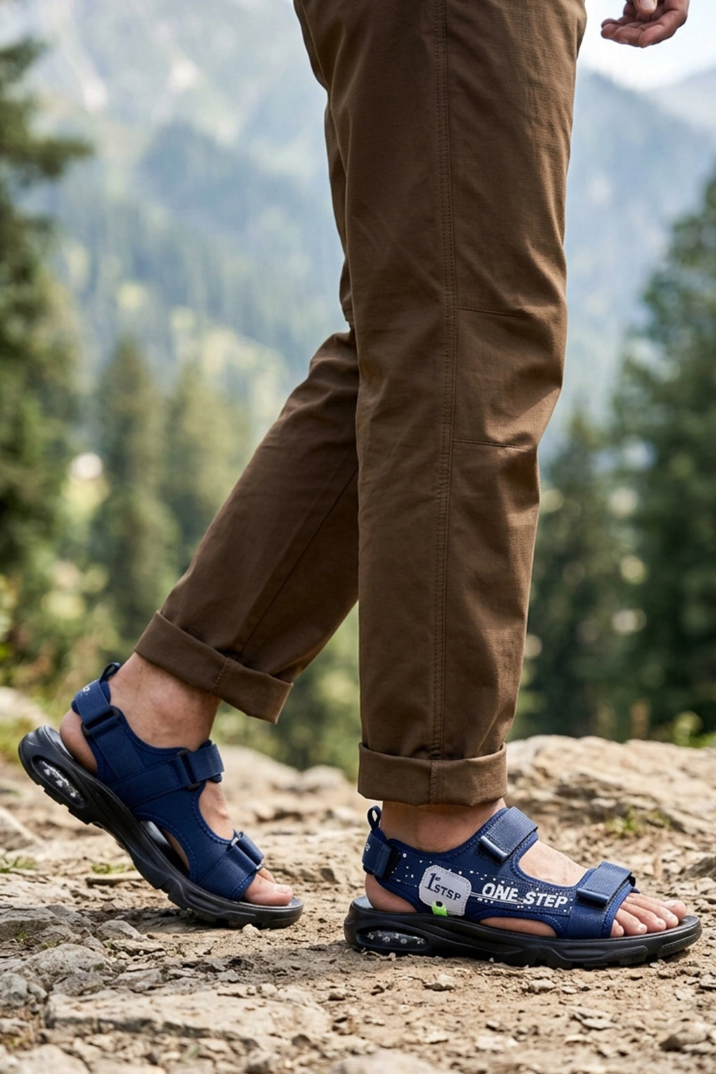 Blue Velcro Strap Sandals 0141181