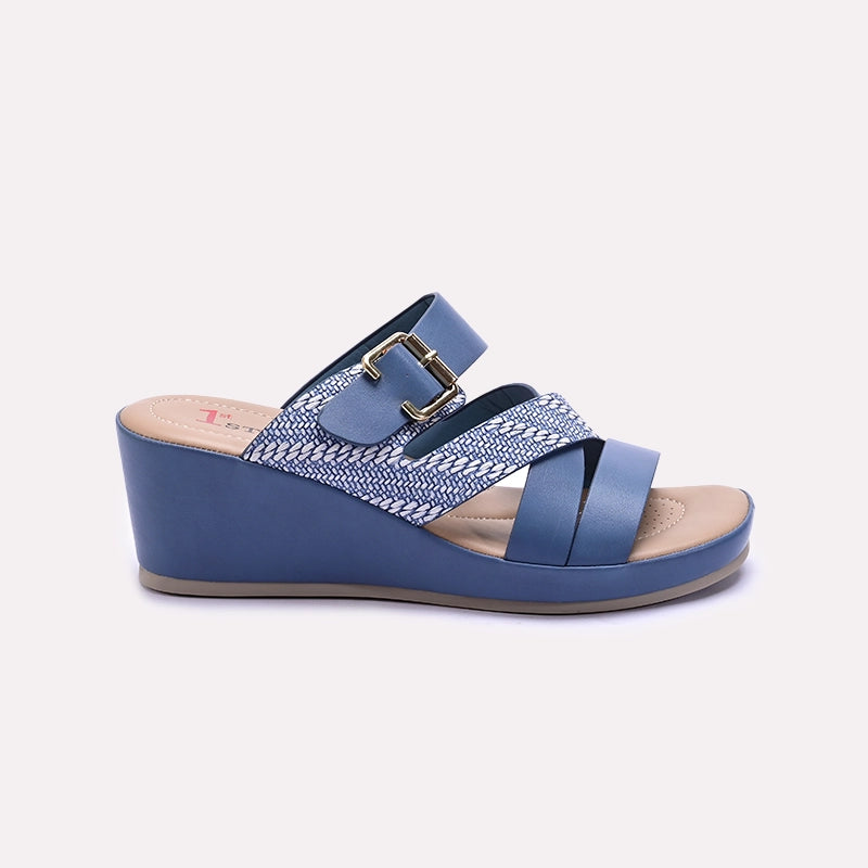 Blue Wedge Casual Slippers 0413267