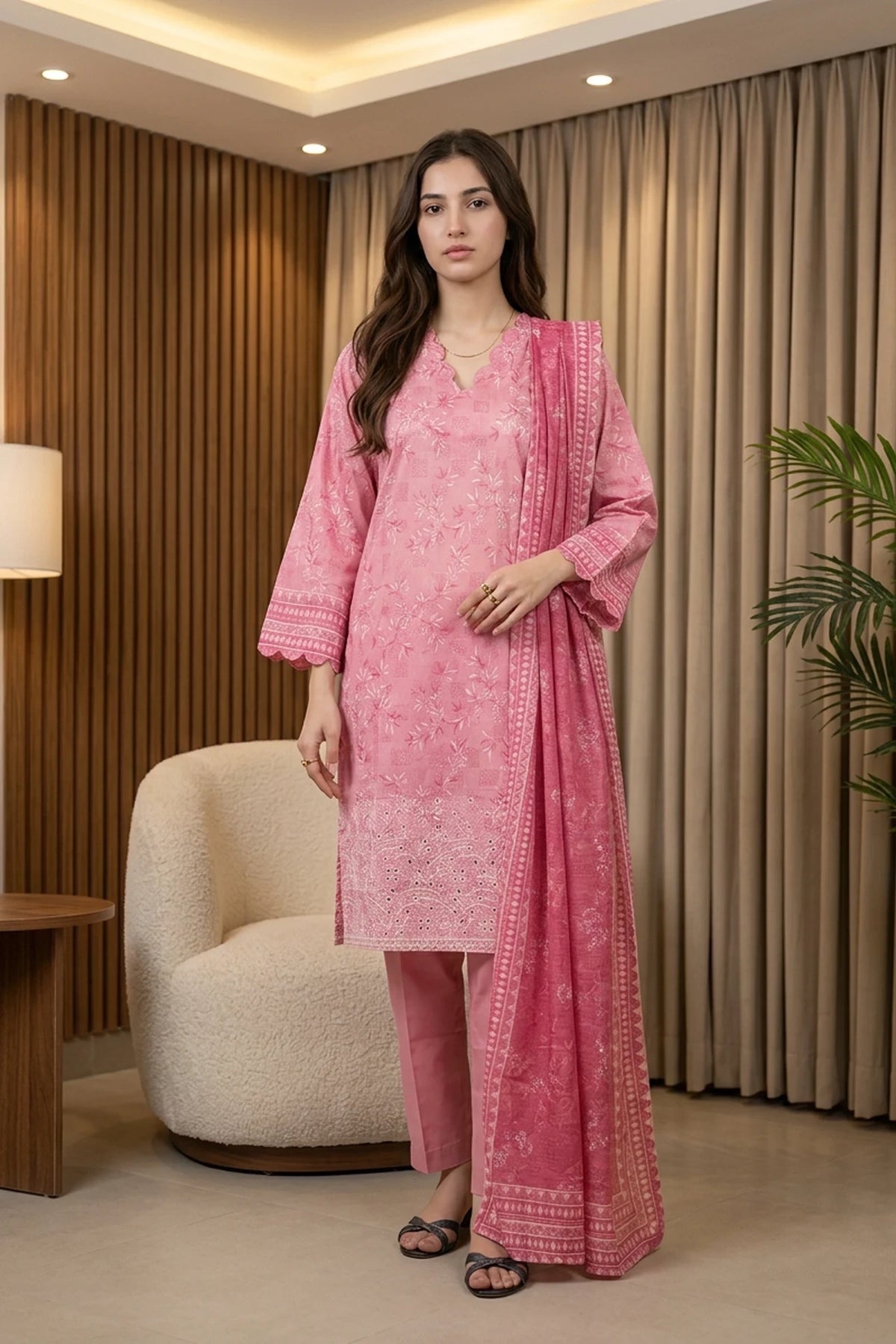 Blush 3 Pc Printed Lawn Suit 15D0098