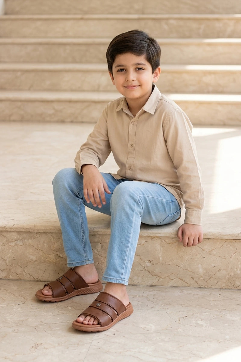 Boy Casual Slipper Brown 0630301