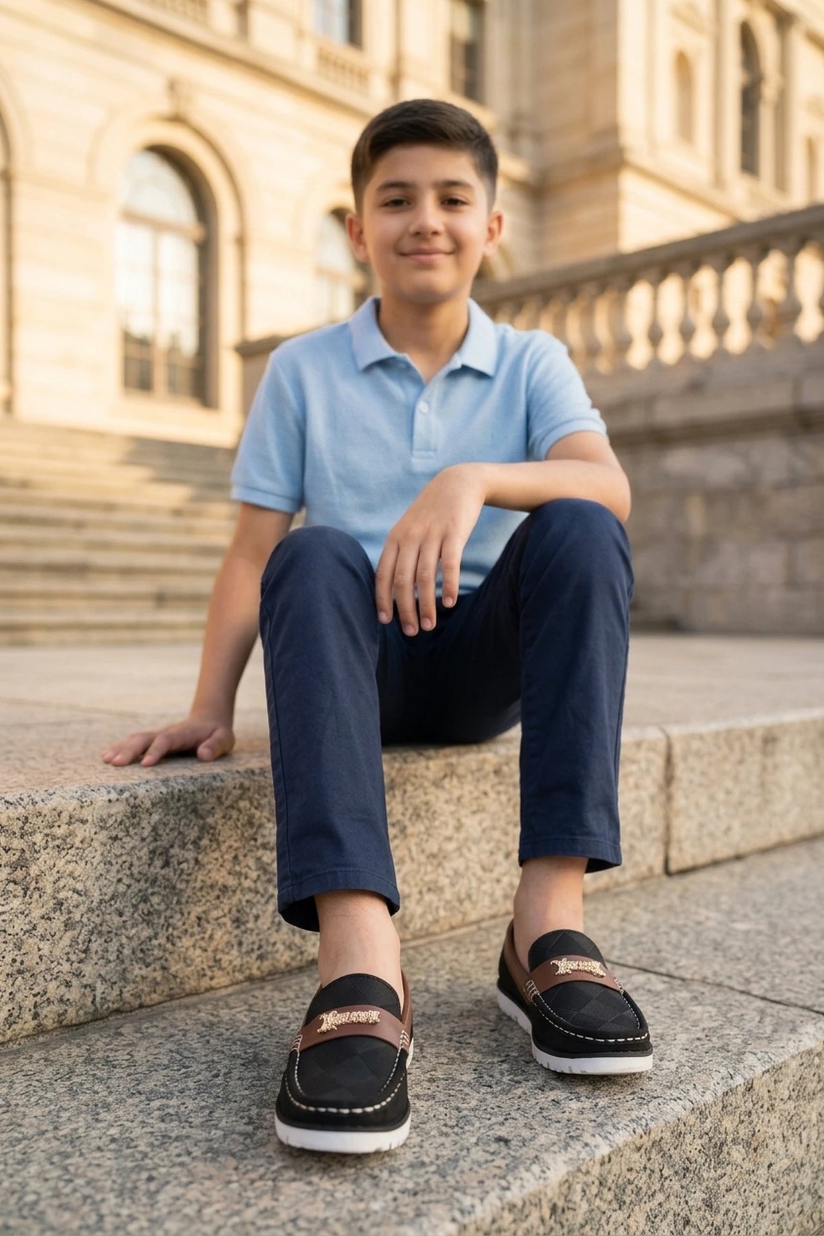 Boy Kids Black Loafer Shoes 0610529
