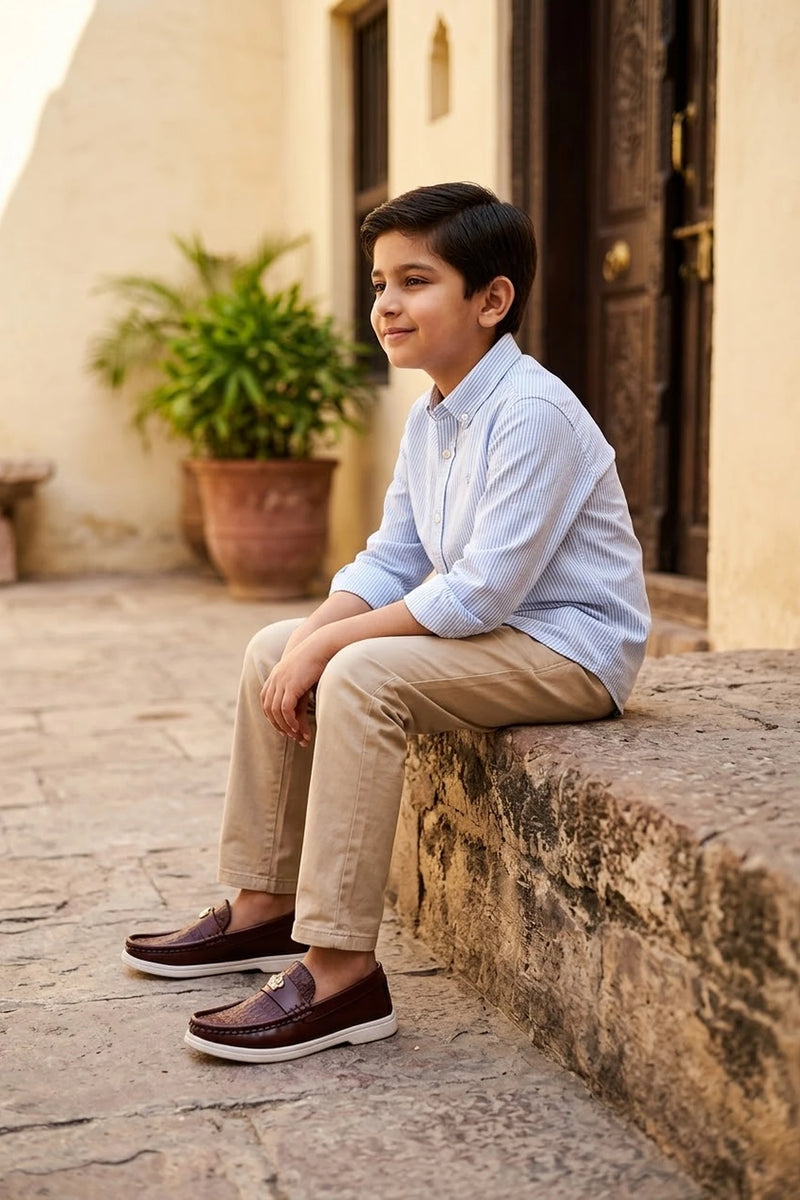 Boy Loafer Shoes Maroon 0610671