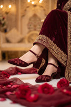 Bridal Court Shoes Maroon 0450051