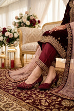 Bridal Court Shoes Maroon 0450056