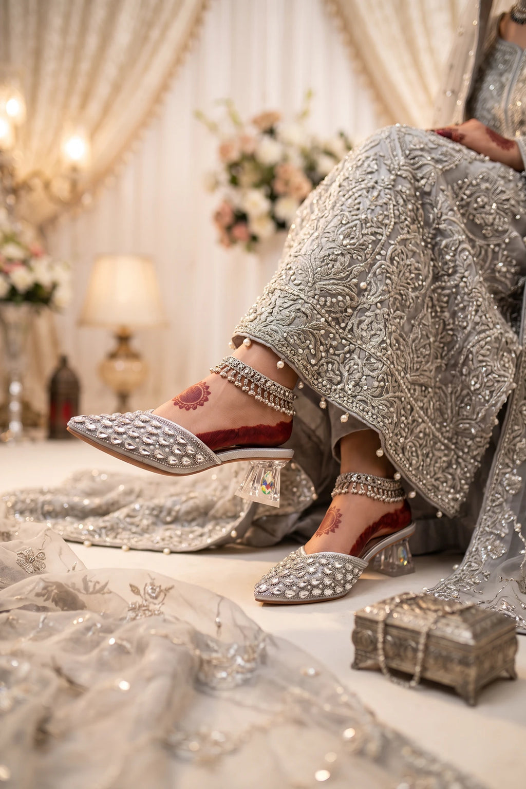 Bridal Court Shoes Silver 0450180