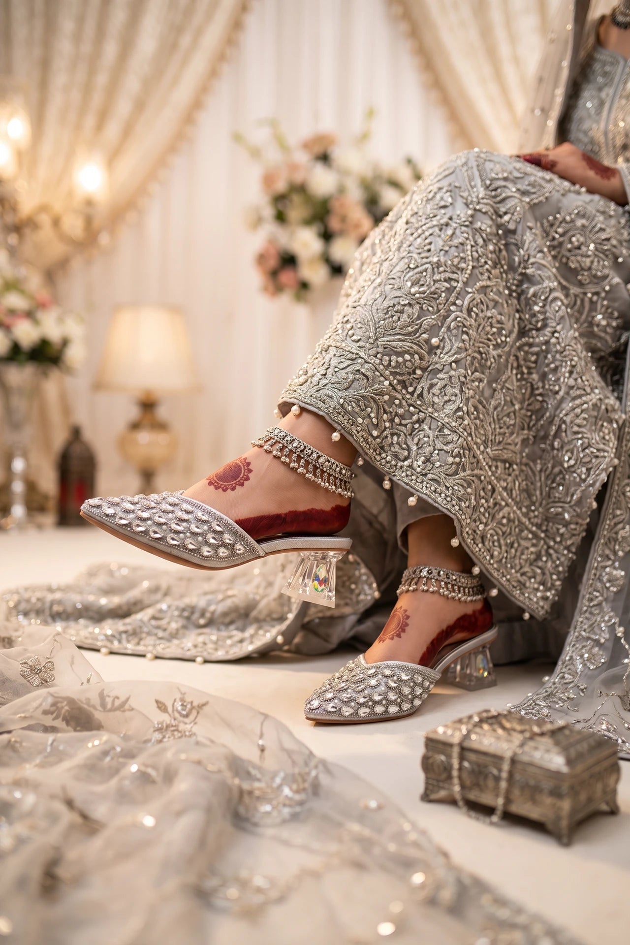 Bridal Court Shoes Silver 0450180
