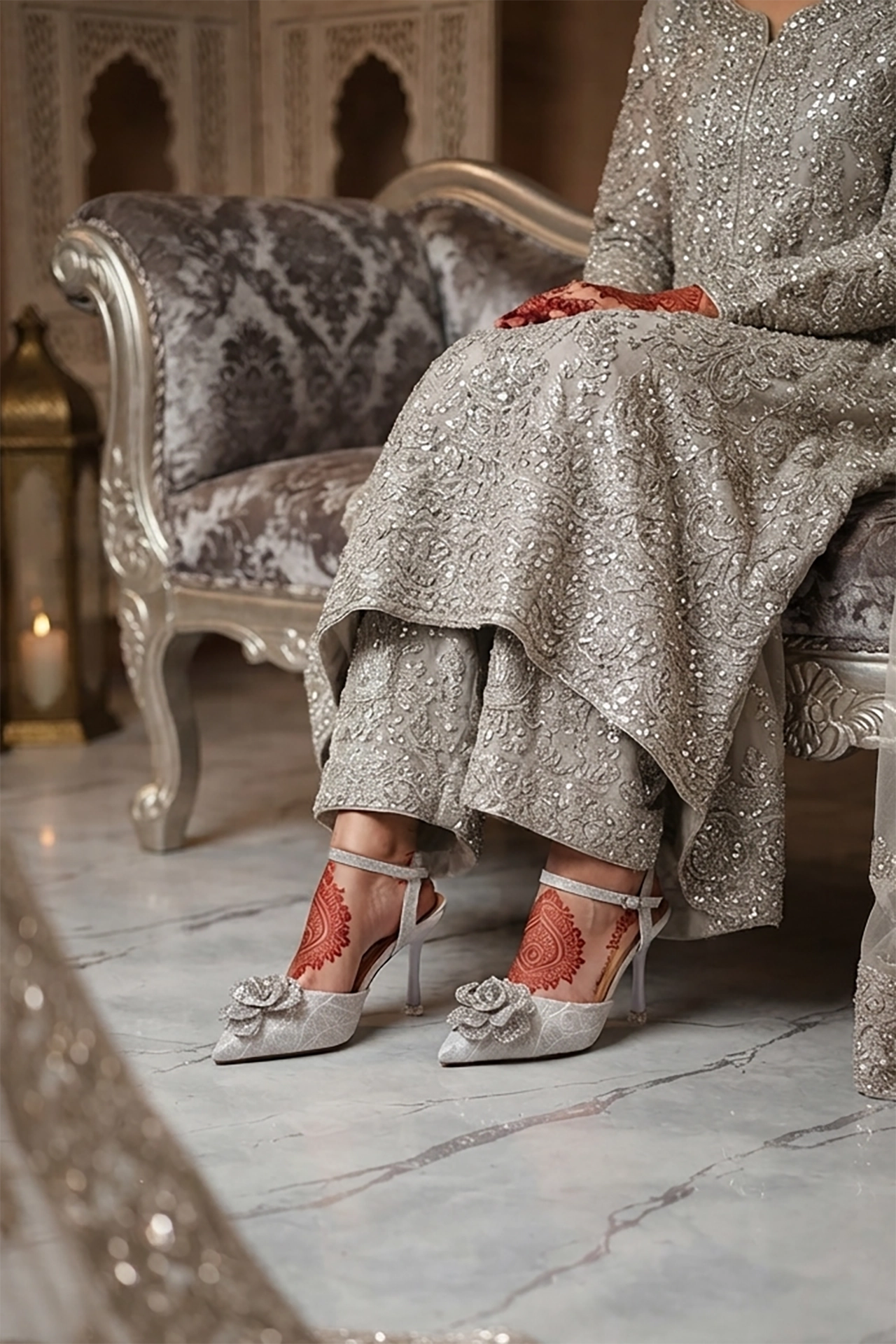 Bridal Court Shoes Silver 0450196