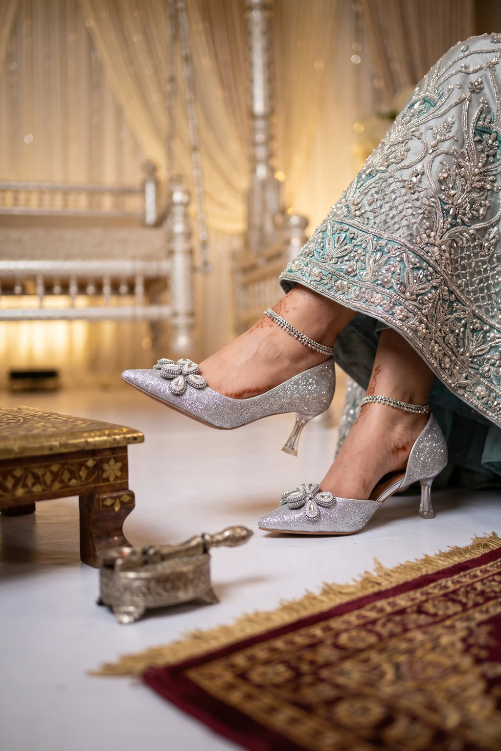 Bridal Court Shoes Silver 0450197