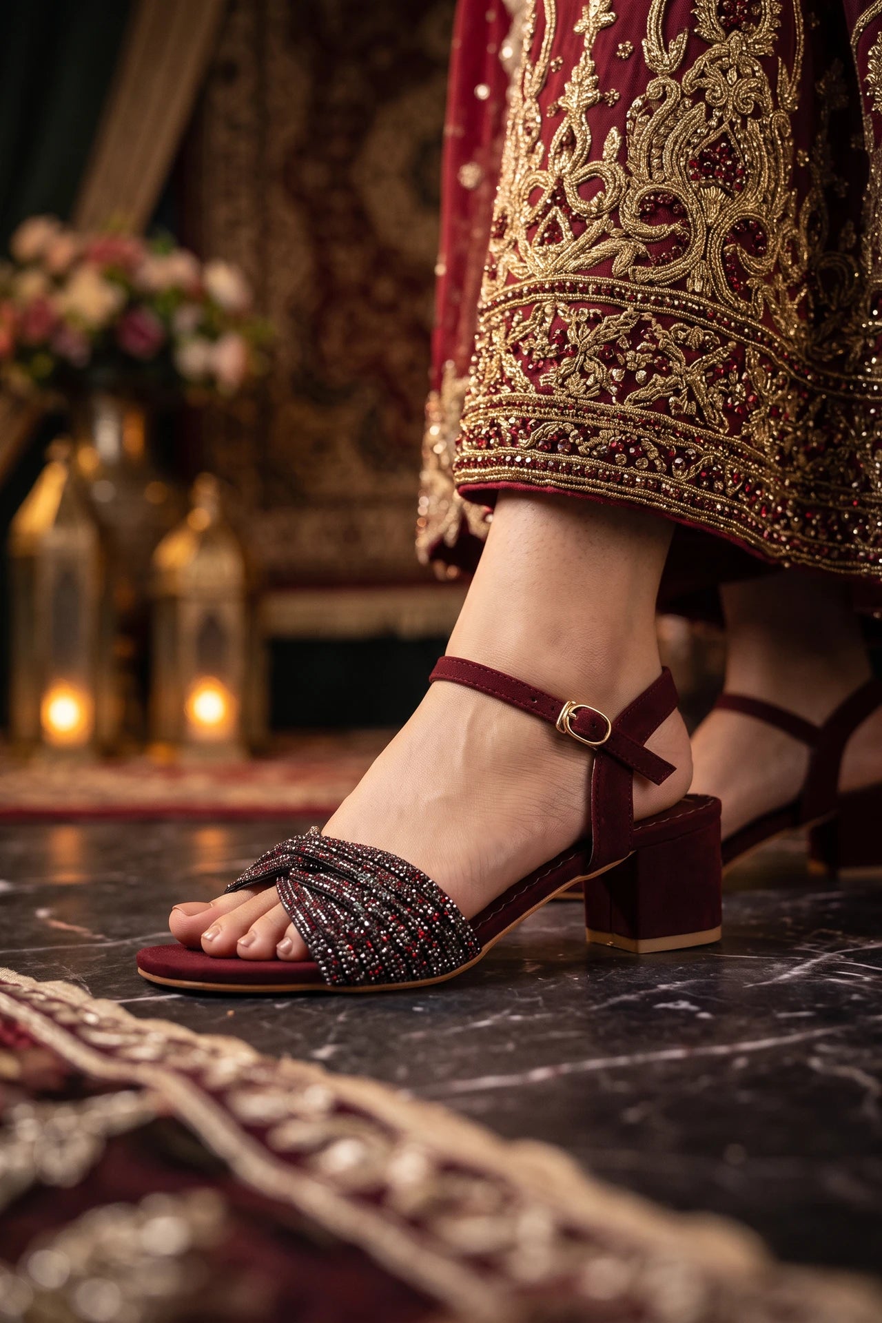 Bridal Sandal Maroon 0421821