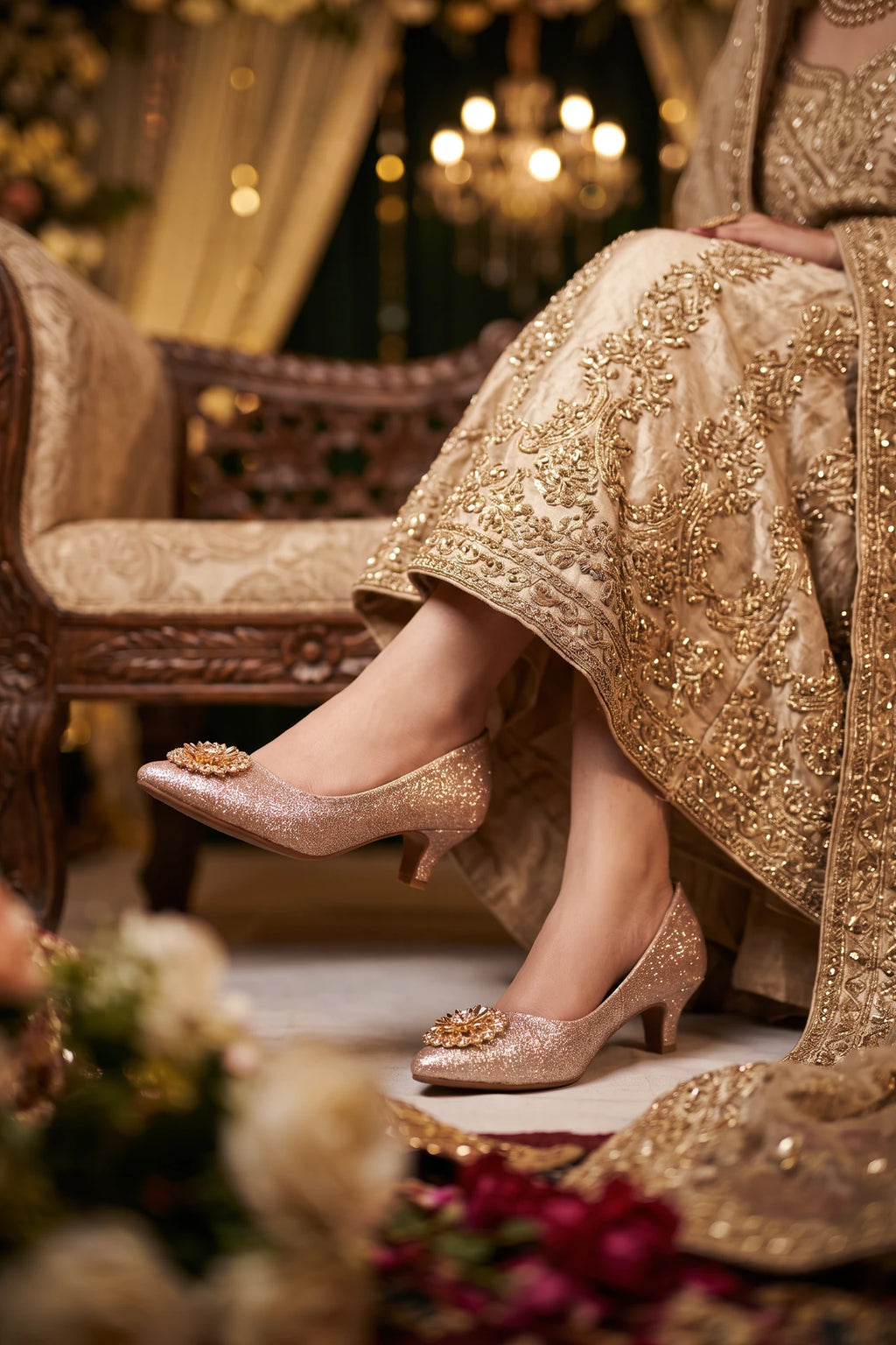 Bridal Court Shoes Golden 0450059